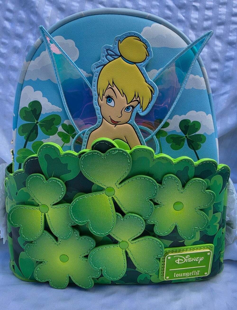 Loungefly Disney Peter Pan Tinker Bell Clover Mini Backpack WDBK3911